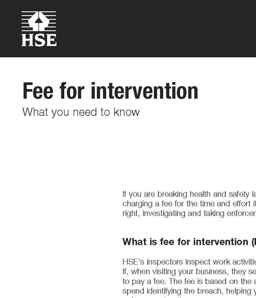 Fee For Intervention Safety Consulting Services Fee for intervention safety consulting services